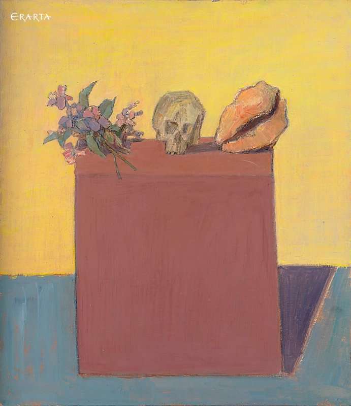 Still Life with Bouquet, Shell and Skull, artist Mikhail Ivanov