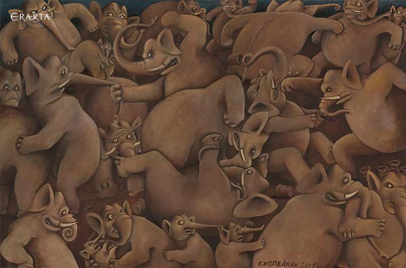 Случай в слоновнике, художник Николай Копейкин