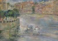 Along Fontanka river,&nbsp;artist&nbsp;Nadezhda&nbsp;Anfalova