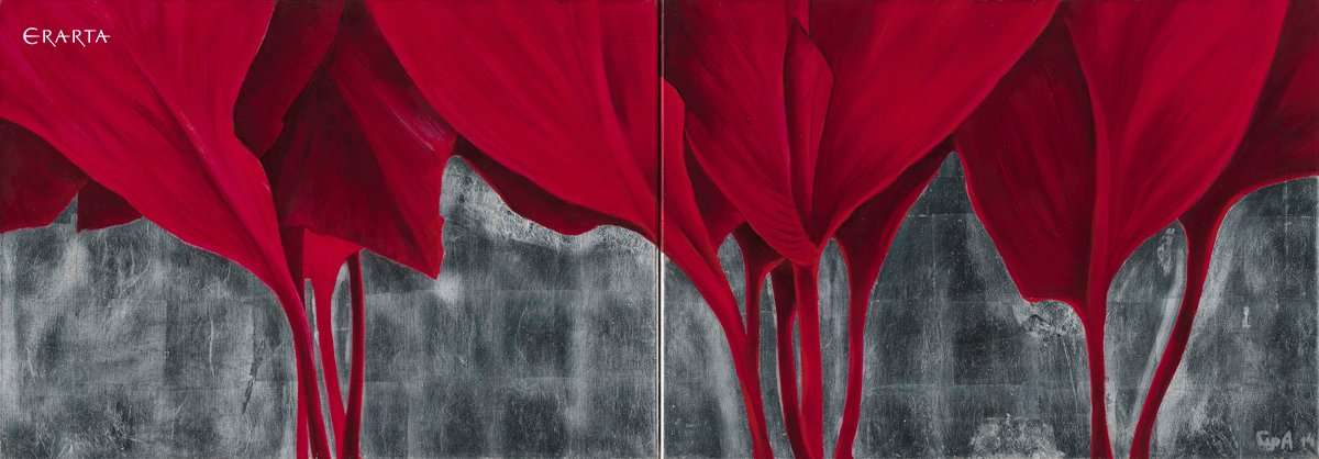 Красные листья, художник Сурен Айвазян