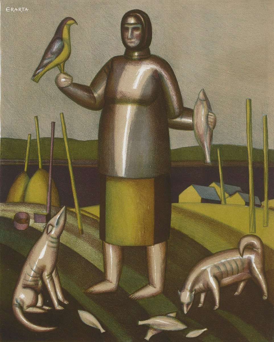 Женщина с рыбой (№12 из 16), художник Алла Джигирей