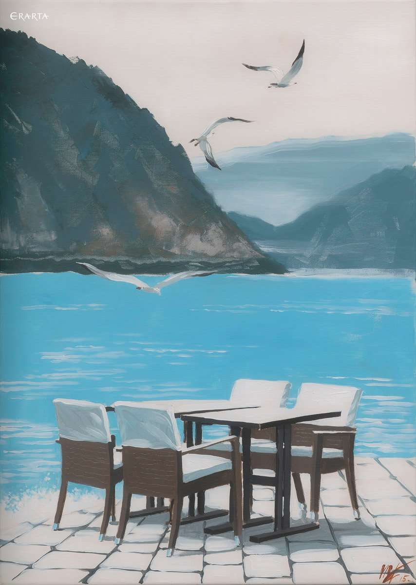 Cafe at the sea front, artist Marina Fyodorova