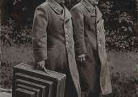 Two with a suitcase for transfer of mausoleums,&nbsp;artist&nbsp;Rinat&nbsp;Voligamsi