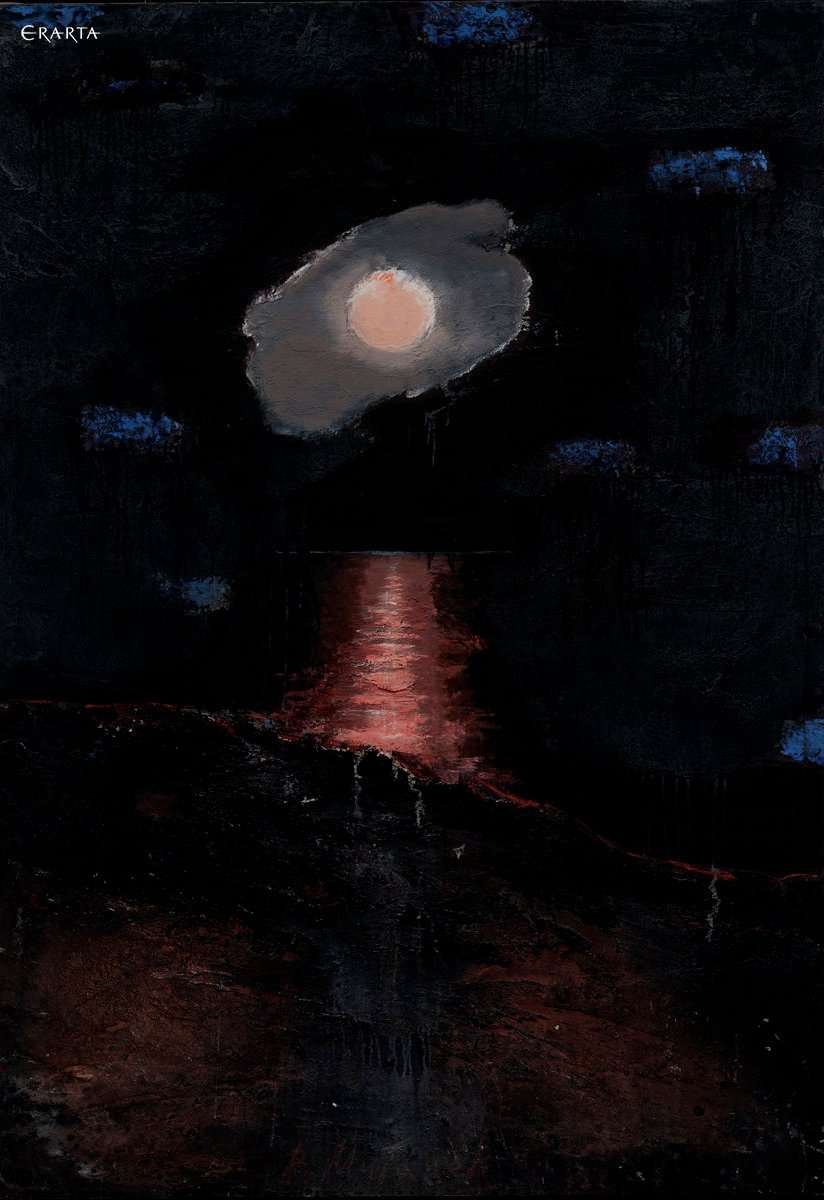 Полная луна, художник Владимир Мигачев