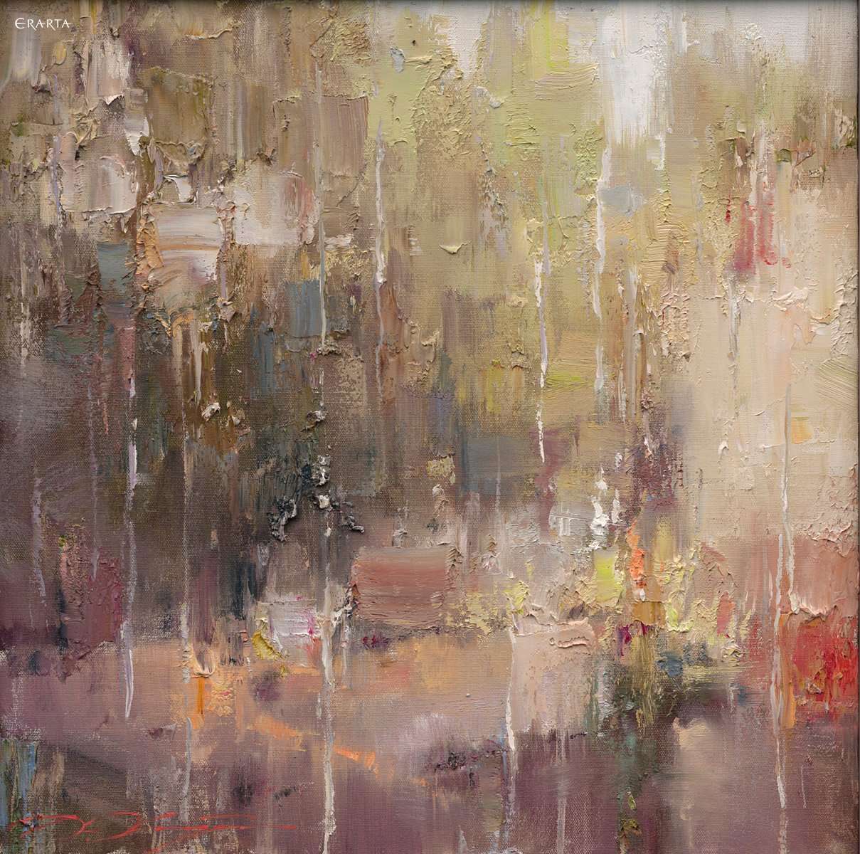 Rain. «Behind the window» series, artist Denis Oktyabr