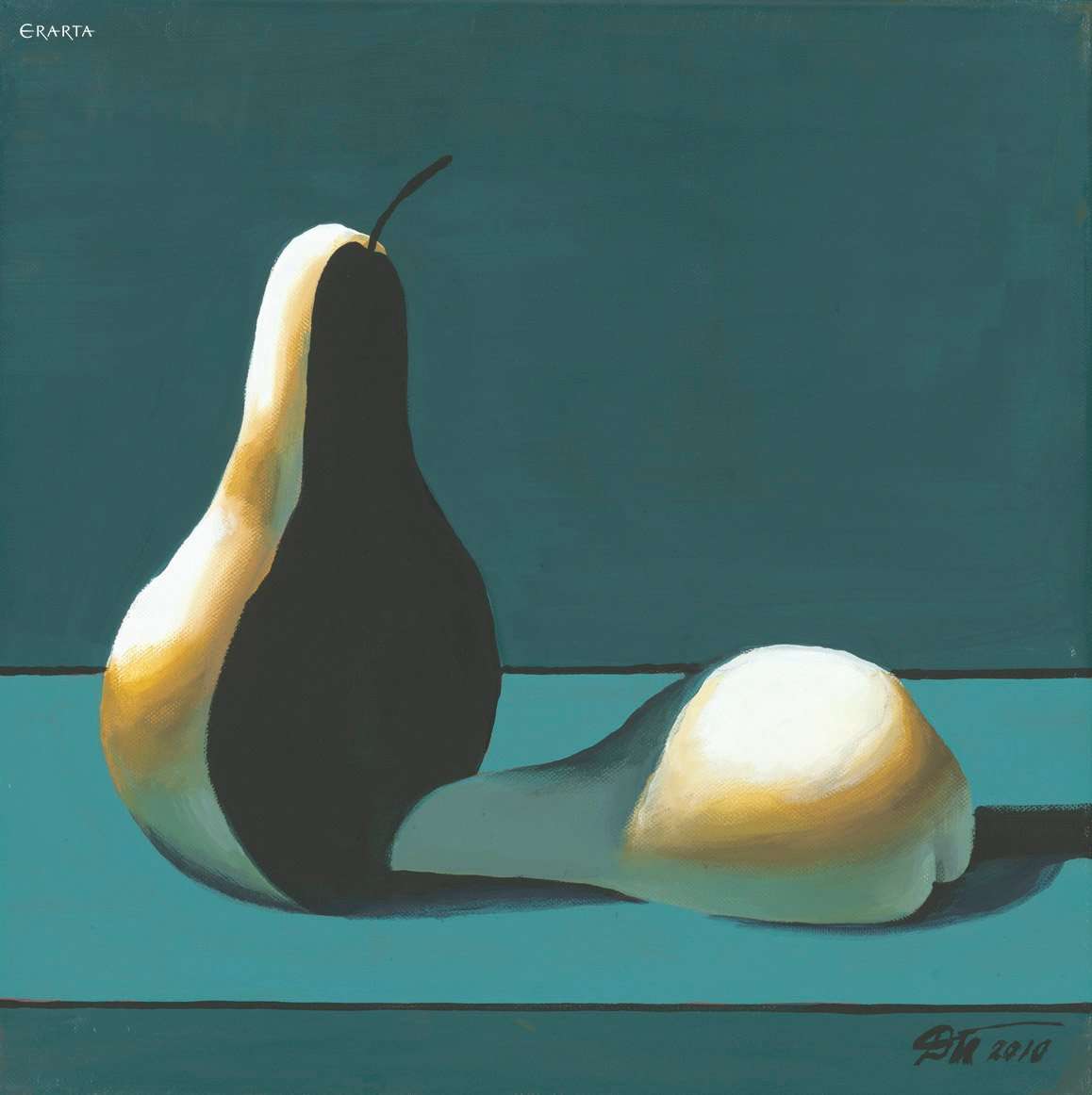 Груши с разрезами (зеленое),&nbsp;художник&nbsp;Давид&nbsp;Плаксин