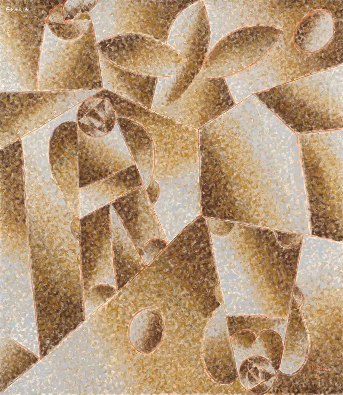 Kochegarka in a Botanical Garden. Geometrization. Division (drawing 1965), artist Gennady Zubkov