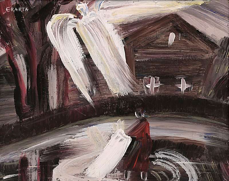 Ангел над рекой, художник Геля Писарева