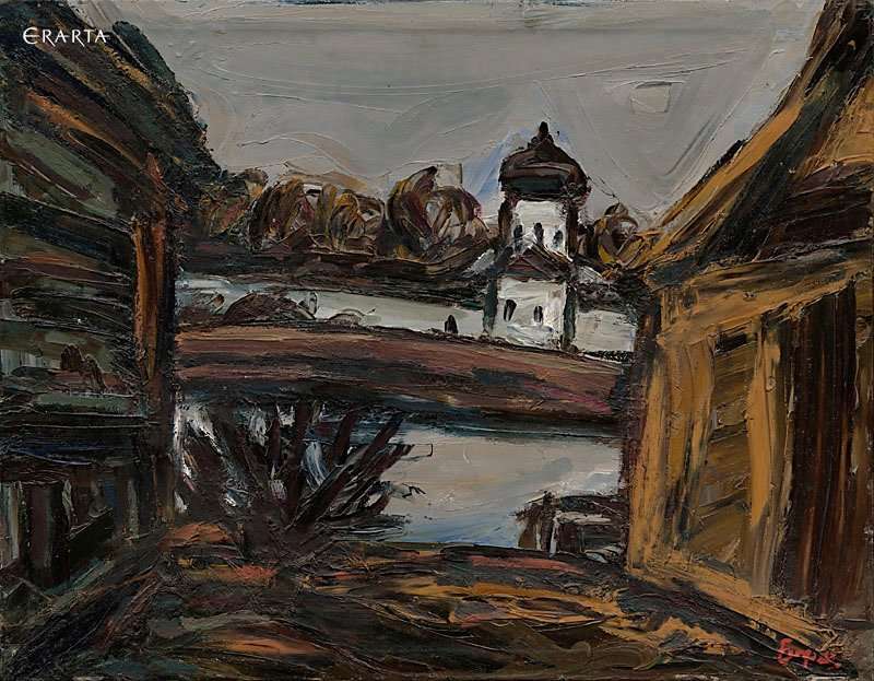 Псков.Мирожский монастырь, художник Борис Борщ