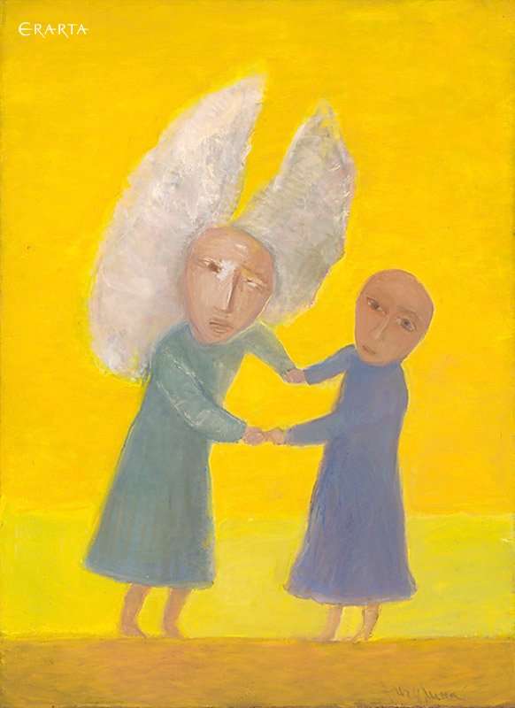 Битва ангела с Иаковoм, художник Елена Фигурина