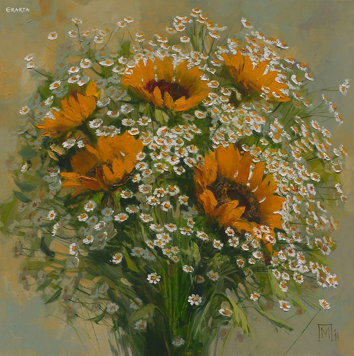 Sunflowers bouquet, artist Maria Pavlova