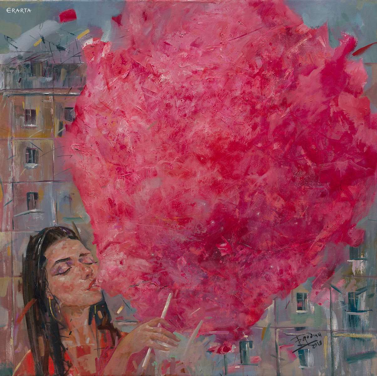 Pink cotton candy, artist Kirill Borodin