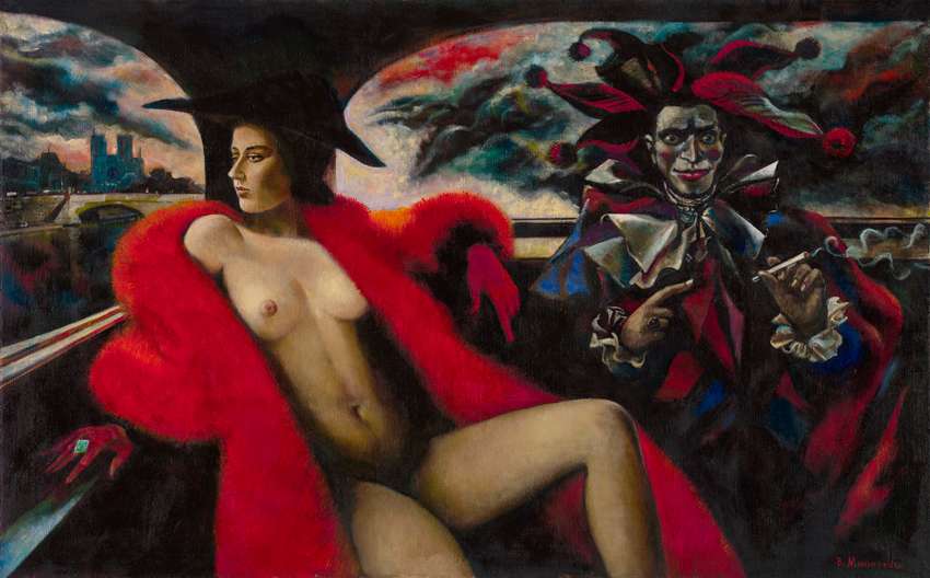 Девушка и клоун,&nbsp;художник&nbsp;Вера&nbsp;Мыльникова