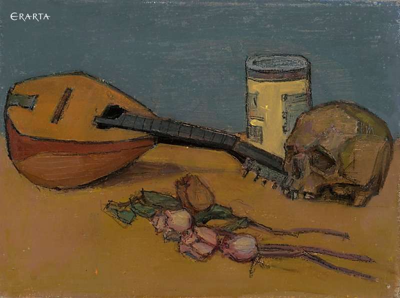 Mandolin and Skull, artist Mikhail Ivanov