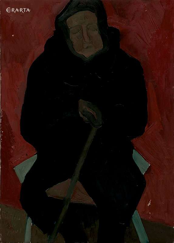 Old Woman on a White Stool, artist Andrey Neganov