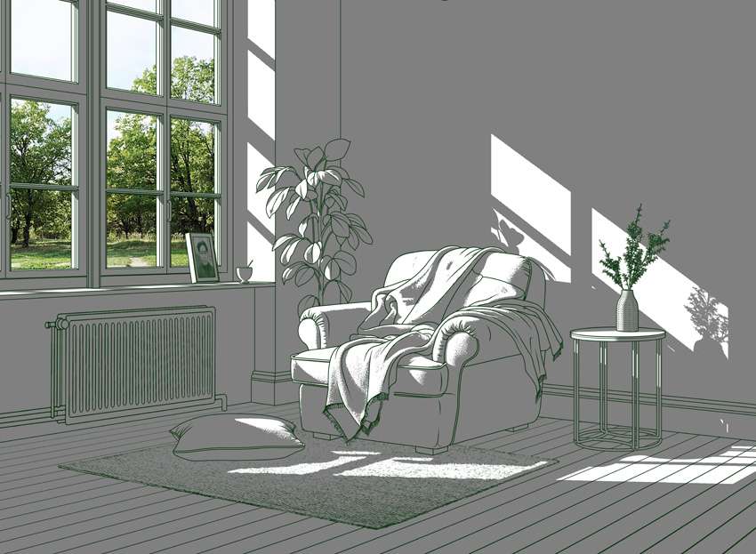 Space with sunlight,&nbsp;artist&nbsp;Hwang&nbsp;Seontae