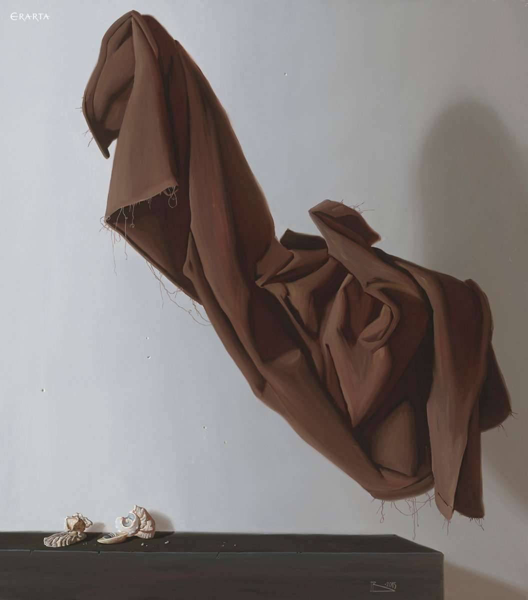 Still life with drapery hanging, artist Viktor Ponomarenko